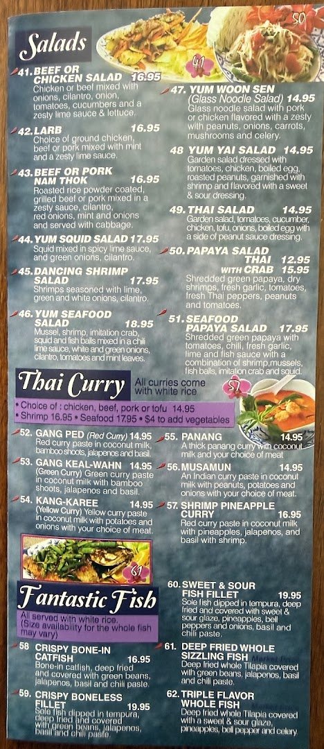 Colorful curry and noodles served for dine-in.